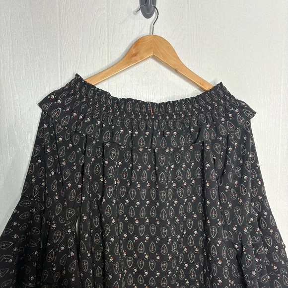 Misa Los Angeles Saskiya off the shoulder ruffle sleeve blouse black size small - Picture 10 of 11